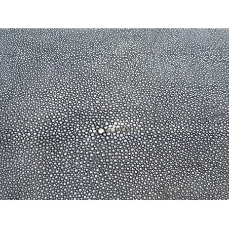 Peau de galuchat - perle centrale - cuir exotique - argent pailleté  - Cuirenstock