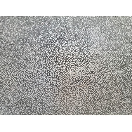 Peau de galuchat - perle centrale - cuir exotique - argent mat  - Cuir en Stock