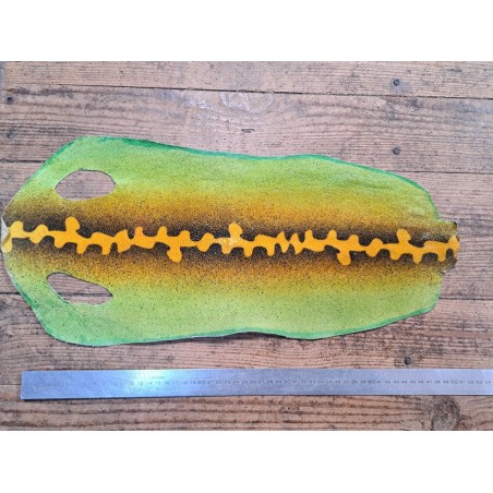 Peau unique de galuchat - N°20 - Salamandre Jaune/Vert clair/Noir