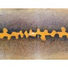 Peau de galuchat - perle centrale - cuir exotique - salamandre jaune  - Cuir en Stock