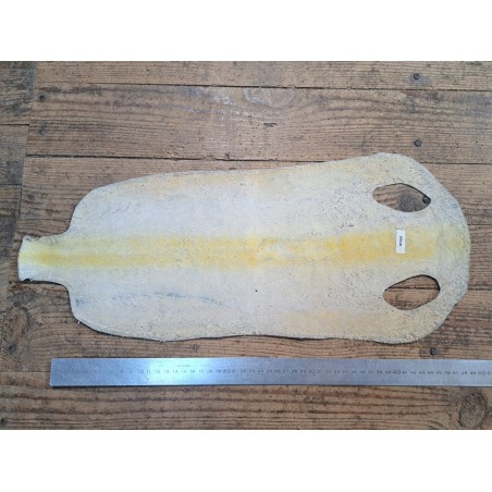 Peau de galuchat - perle centrale - cuir exotique - salamandre jaune  - Cuir en Stock