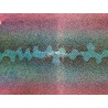 Peau de galuchat - perle centrale - cuir exotique - salamandre Turquoise/violet  - Cuir en Stock