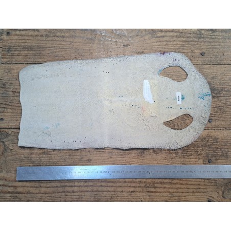 Peau de galuchat - perle centrale - cuir exotique - salamandre Turquoise/violet  - Cuir en Stock