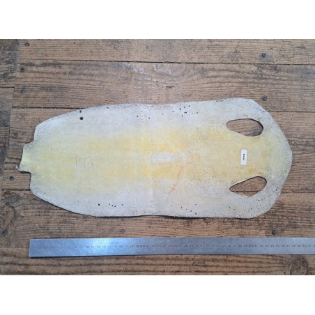 Peau de galuchat - perle centrale - cuir exotique - salamandre Vert  - Cuir en Stock