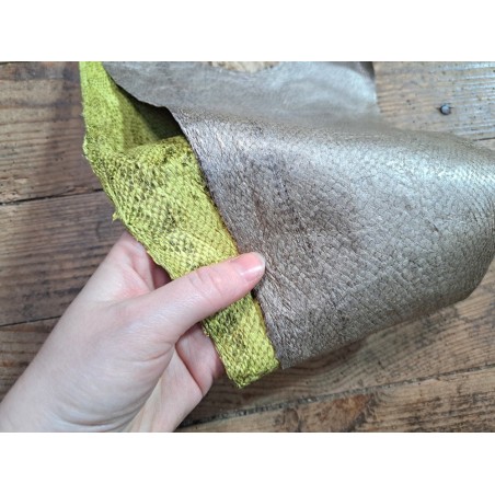 lot cabillaud - vert anis/nacré beige - cuirenstock