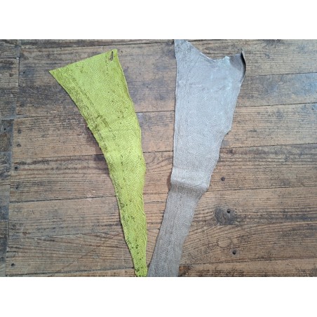 lot cabillaud - vert anis/nacré beige - Cuir en stock