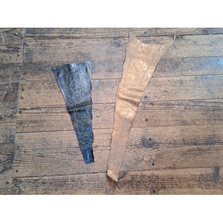 lot cabillaud - kaki/beige nacré or - cuir en stock