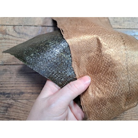 lot cabillaud - kaki/beige nacré or - cuirenstock