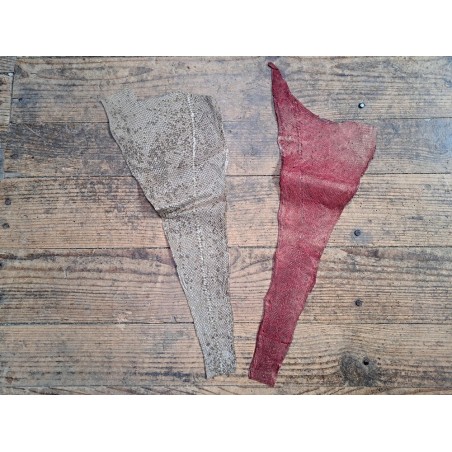 lot cabillaud - rouge foncé nacré/sable - cuir en stock