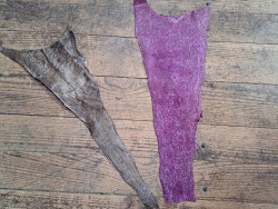 lot cabillaud - violet/taupe - cuir en stock
