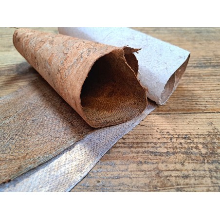 lot cabillaud - brun/blanc nacrée orange - Cuir en Stock