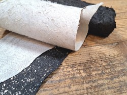 lot cabillaud - blanc nuancé gris/noir métallisé argent - Cuir en stock