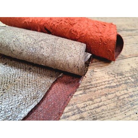 lot cabillaud - brun nuancé/rouge orangé - Cuir en stock