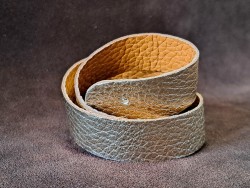 Paire de anses en cuir - prêtes à poser - maroquinerie - Cuir en stock