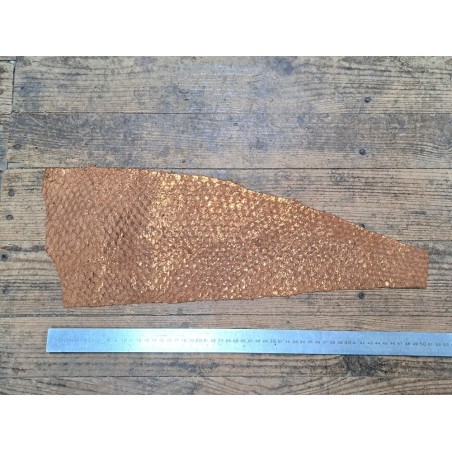 lot perche du nil - brun métallisé cuivre/brun kaki - cuir en stock