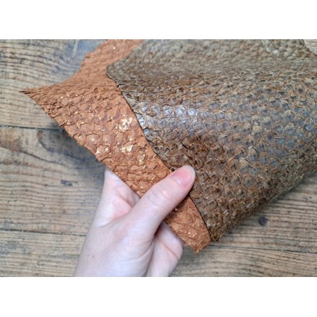 lot perche du nil - brun métallisé cuivre/brun kaki - Cuirenstock