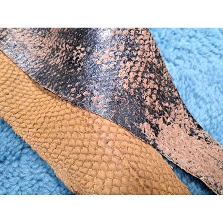 lot perche du nil - brun clair/beige métallisé bleu - cuirenstock