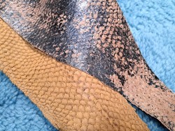 lot perche du nil - brun clair/beige métallisé bleu - cuirenstock