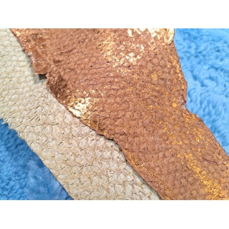 lot perche du nil - vert pastel/brun métallisé orange - cuirenstock