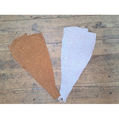 lot perche du nil - brun/rose nacré violine - cuir en stock