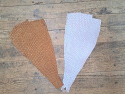 lot perche du nil - brun/rose nacré violine - cuir en stock