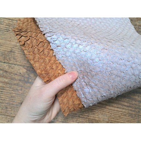 lot perche du nil - brun/rose nacré violine - cuir en stock