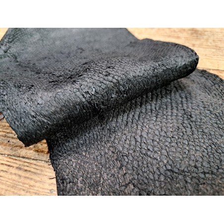 cuir cabillaud - poisson - maroquinerie - noir mat - cuirenstock