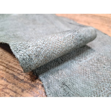 cuir cabillaud - poisson - maroquinerie - vert d'eau mat - cuirenstock