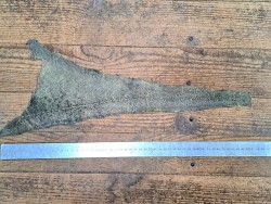 cuir cabillaud - poisson - maroquinerie - vert irisé - cuir en stock