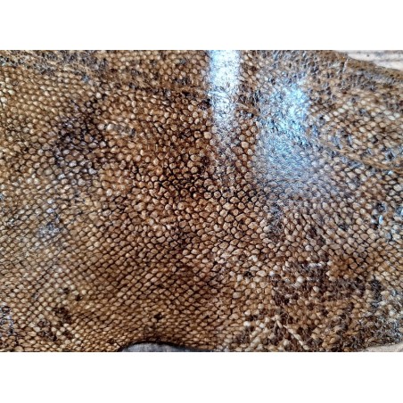 cuir cabillaud - poisson - maroquinerie - brun sépia - Cuirenstock