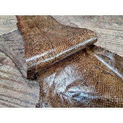 cuir cabillaud - poisson - maroquinerie - brun sépia - cuirenstock