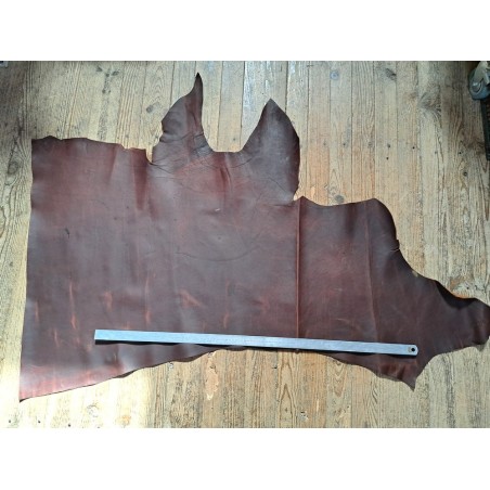 Demi-peau de cuir gras pullup - Marron - B - Cuir en Stock