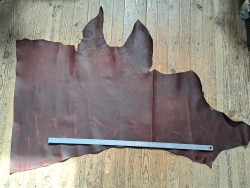 Demi-peau de cuir gras pullup - Marron - B - Cuir en Stock
