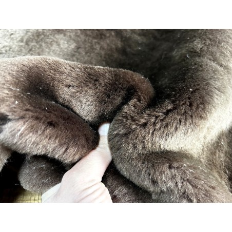 Peau de mouton lainé DOUBLE FACE marron - Cuir en Stock