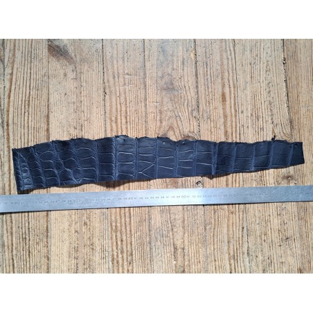 Peau de crocodile bleu marine mat - Cuir en Stock