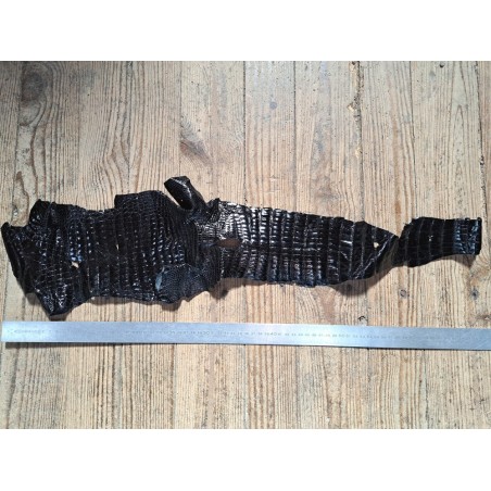 Peau de cuir de crocodile véritable - Noir