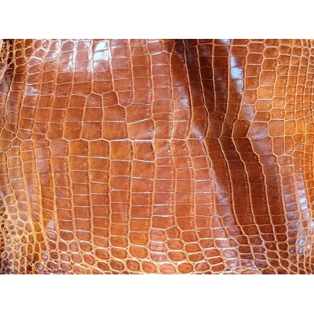 Peau de cuir de crocodile véritable - Brun roux