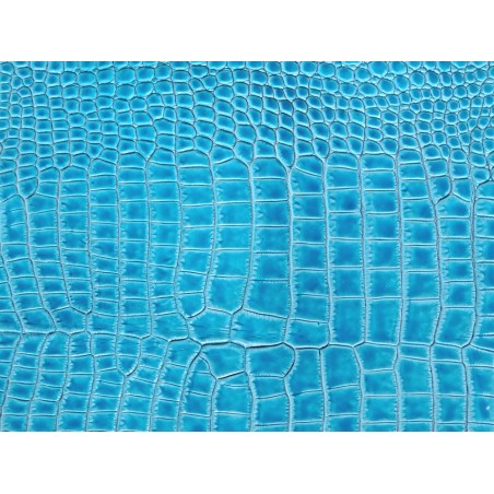 Morceau de cuir de crocodile véritable - turquoise - bijoux et accessoires - Cuir en stock