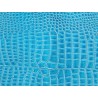 Morceau de cuir de crocodile véritable - turquoise - bijoux et accessoires - Cuir en stock