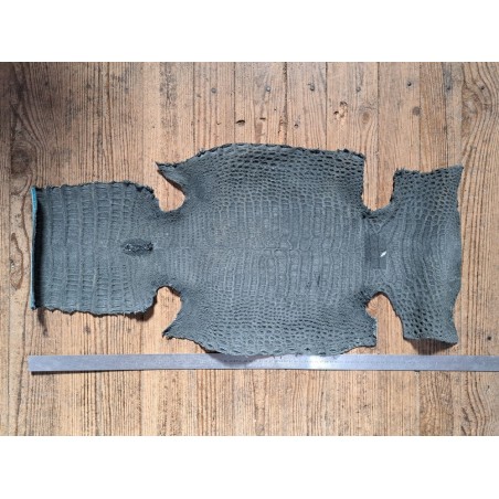Morceau de cuir de crocodile véritable - turquoise - bijoux et accessoires - Cuir en stock