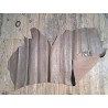 Bande de cuir de veau - effet croco - taupe - maroquinerie - cuir en stock