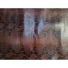 Demi peau de cuir de veau grain façon serpent - marron - maroquinerie - Cuir en Stock