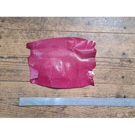 Lot de 2 peaux de cuir de lézard - B - Rose/Noir