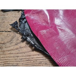 Lot de 2 peaux de cuir de lézard - B - Rose/Noir