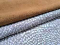 Lot de 2 peaux uniques - Cuir d'agneau et de chèvre -L- Cuir en Stock