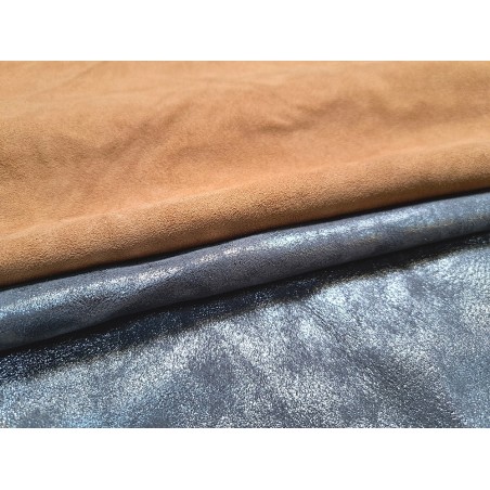 Lot de 2 peaux uniques - Cuir d'agneau et de chèvre -M- Cuir en Stock