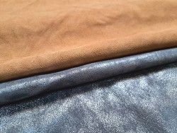 Lot de 2 peaux uniques - Cuir d'agneau et de chèvre -M- Cuir en Stock