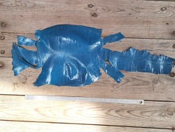 Grande peau de cuir de lézard - Bleu océan - Cuirenstock