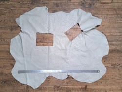 Peau de cuir d'autruche - Gris perle - Maroquinerie - Cuir en Stock