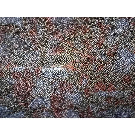 Peau unique de galuchat - N°6 - Multi couleurs Argenté - Cuir en Stock